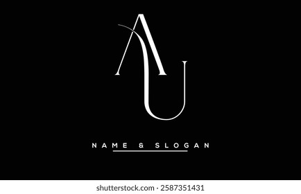 UA, AU Abstract Letters Logo Monogram