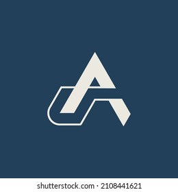 UA AU logo. the letter U and A perfectly combined into a new, modern and original Logo