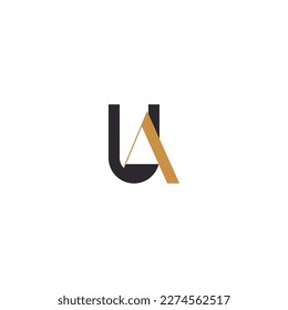 UA, AU, U AND A Abstract initial monogram letter alphabet logo design