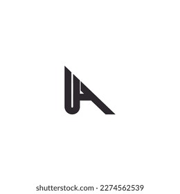 UA, AU, U AND A Abstract initial monogram letter alphabet logo design