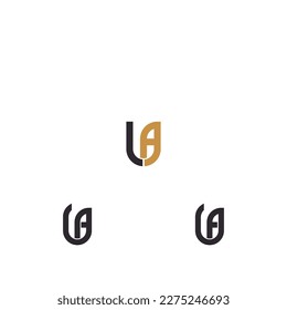 UA, AU, U AND A Abstract initial monogram letter alphabet logo design