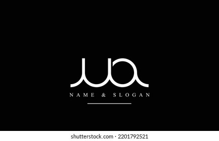UA, AU, U, A letras abstractas monograma