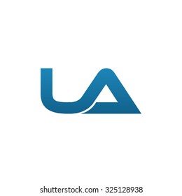 UA company linked letter logo blue