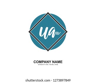 UA Initial Handwriting Logo Template Vector
