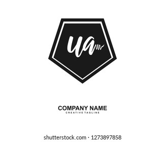 UA Initial Handwriting Logo Template Vector