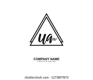 UA Initial Handwriting Logo Template Vector