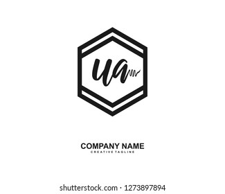 UA Initial Handwriting Logo Template Vector