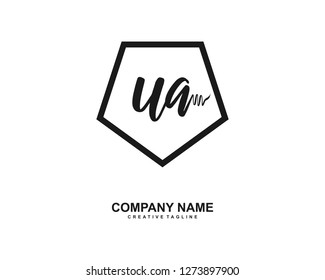 UA Initial Handwriting Logo Template Vector