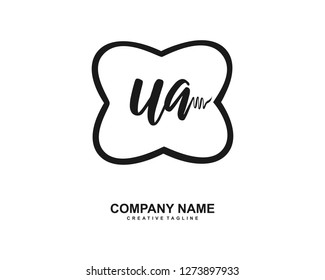 UA Initial Handwriting Logo Template Vector