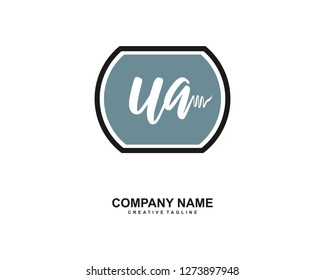 UA Initial Handwriting Logo Template Vector