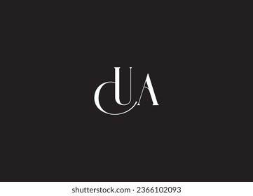 UA  initial letter handwriting logo and minimalist logo