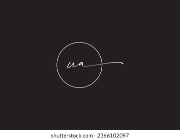 UA  initial letter handwriting logo and minimalist logo