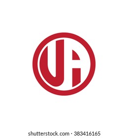 UA initial letters circle business logo red