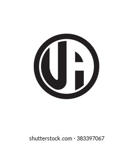 UA initial letters circle monogram logo