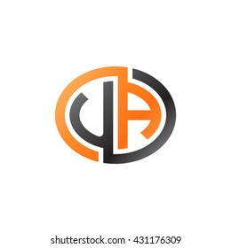 UA initial letters looping linked ellipse logo orange black