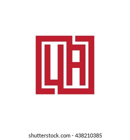 UA initial letters looping linked square logo red