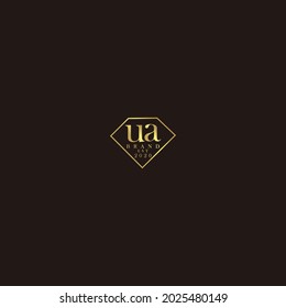 UA Initial logo diamond luxury wedding illustration