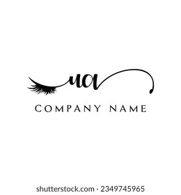 UA initial Logo lash logo eyelash vector modern