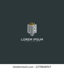 UA initial monogram for crown and shield logo design