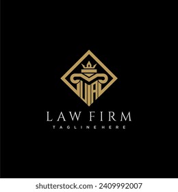 UA initial monogram logo for lawfirm with pillar in creative square design