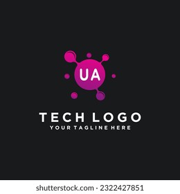 UA initials bubble logo template vector illustration stock image