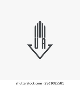 UA initials Real Estate Logo stock illustration. Logo vector