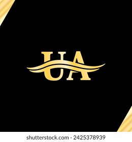 UA-Buchstabe Logo Monogram Luxus Design Typografie Vektor des Unternehmens Initial Name Branding Logotype