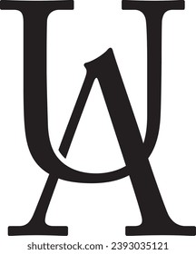 UA letter modern logo design