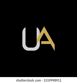 UA Letter monogram with abstrac concept style design
