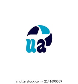 UA logo design. UA  Professional letter logo design.