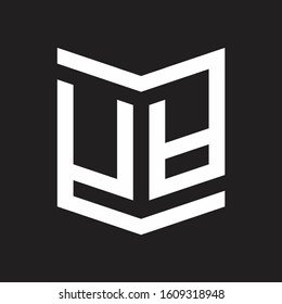 UA Logo Emblem Monogram With Shield Style Design Template Isolated On Black Background