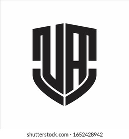 UA Logo monogram with emblem shield shape design isolated on white background