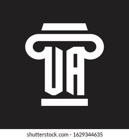 UA Logo monogram with pillar style design template