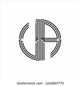 Plantilla de diseño de línea de tres cintas de logotipo UA aislada en fondo blanco