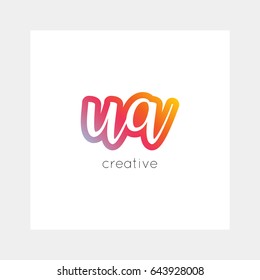 UA logo, vector. Useful as branding, app icon, alphabet combination, clip-art.