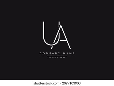 UA monogram initials letter logo concept. UA line art logo