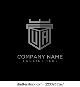 UA monogram logo initial for shield  crown style design