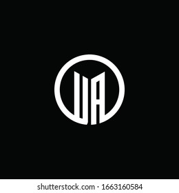 UA monogram logo isolated with a rotating circle