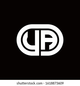 UA monogram logo with an oval style on a black background