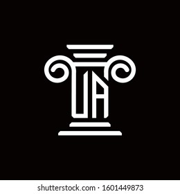 UA monogram logo with pillar style design template