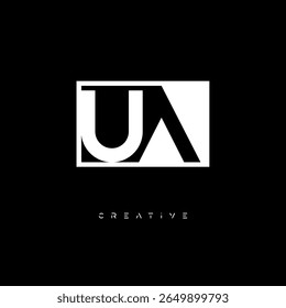 UA Negative Space Monogram – Minimalist Black and White Letter mark Logo for Creative Branding, Fashion Identity  Modern Design Concepts
