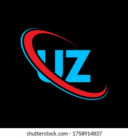 UA U Diseño del logotipo de la carta. Letra inicial con el logotipo monograma en mayúsculas de círculo vinculado a la UA rojo y azul. Logo de UA, diseño de U A. ua, u a