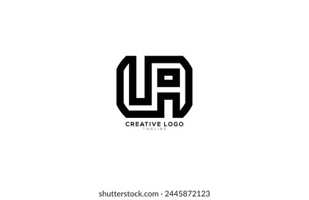 UA UR LA LR Abstract initial monogram letter alphabet logo design