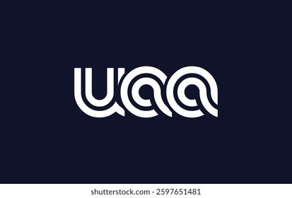 UAA Creative Unique Modern Letter Logo Design. Stylized logo featuring a unique letter design, presenting abstract minimalist aesthetics and modern appeal.