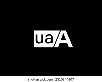 UAA Logo and Graphics design vector art, Icons isolated on black background