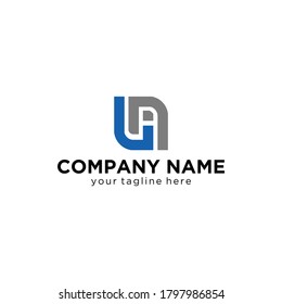 ua/au modern logo design with black and white color that can be used for creative business and company