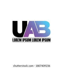 UAB letter monogram logo design vector