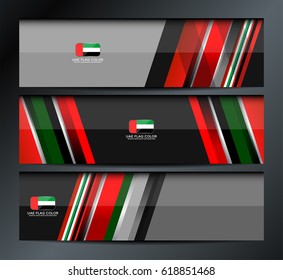 UAE Abstract Background Flag, Emirates template Banner, vector illustration
