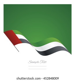 UAE Abstract Wave Flag Ribbon Vector Background