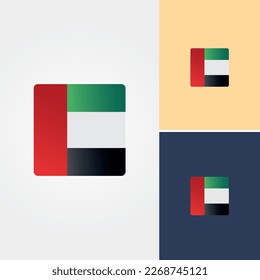 Vector de diseño de logotipo de bandera árabe de los Emiratos Árabes Unidos 